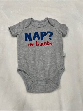 Gray 'NAP? no thanks' Graphic One-Piece Bodysuit